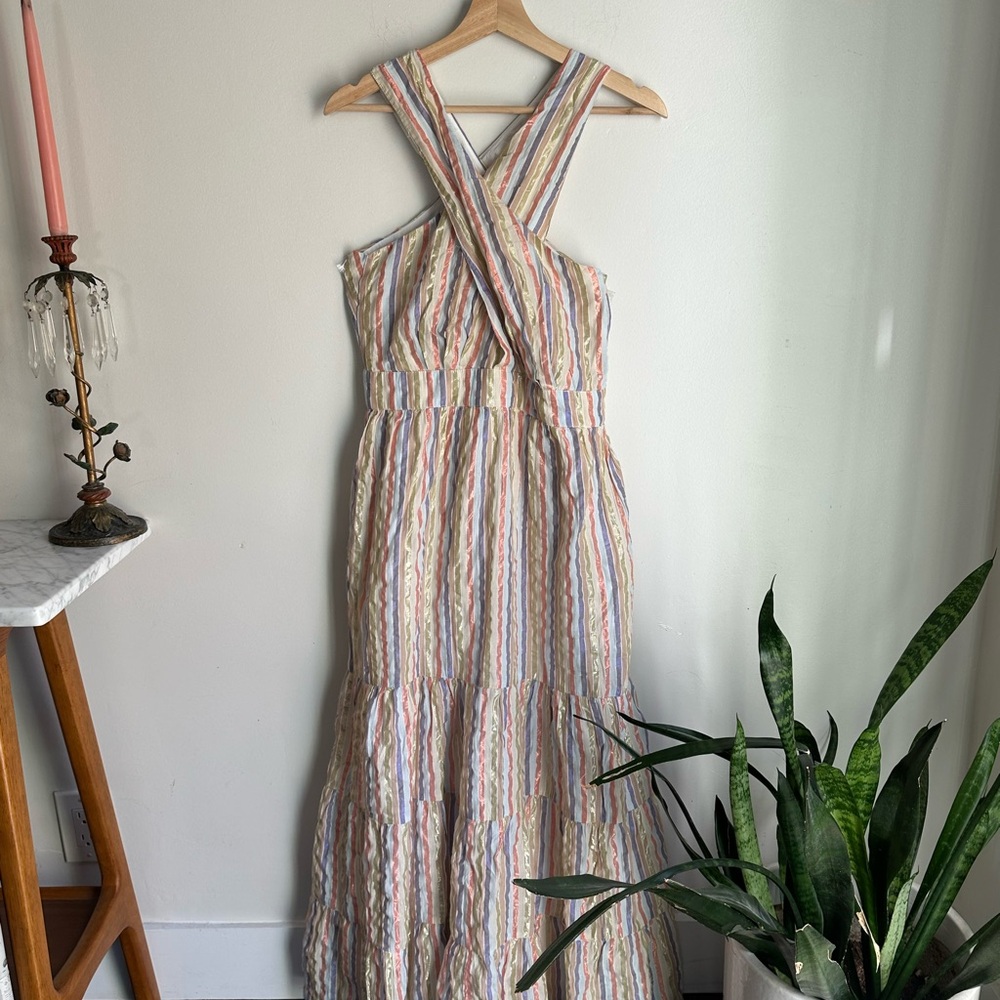 Boden nwot sz 8 Metallic Stripe Maxi Dress